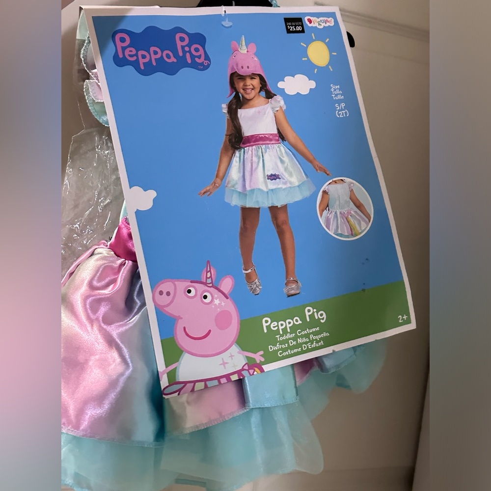 Peppa Pig Magical Unicorn Dress - Pink, Blue, White
